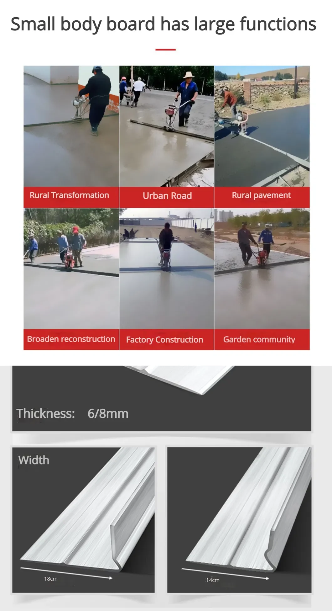 Factory Price Concrete Vibratory Leveling Screed Machine Gasoline Concrete Vibration Ruler