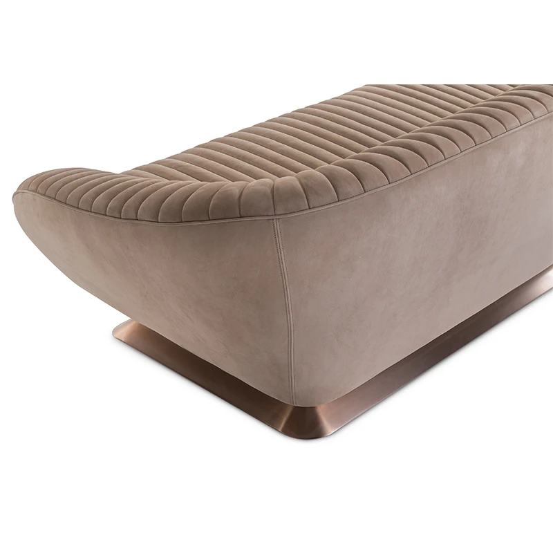 Italian modern simple designer large family combination sofa high-end fabric modern style villa living room straight row sofa