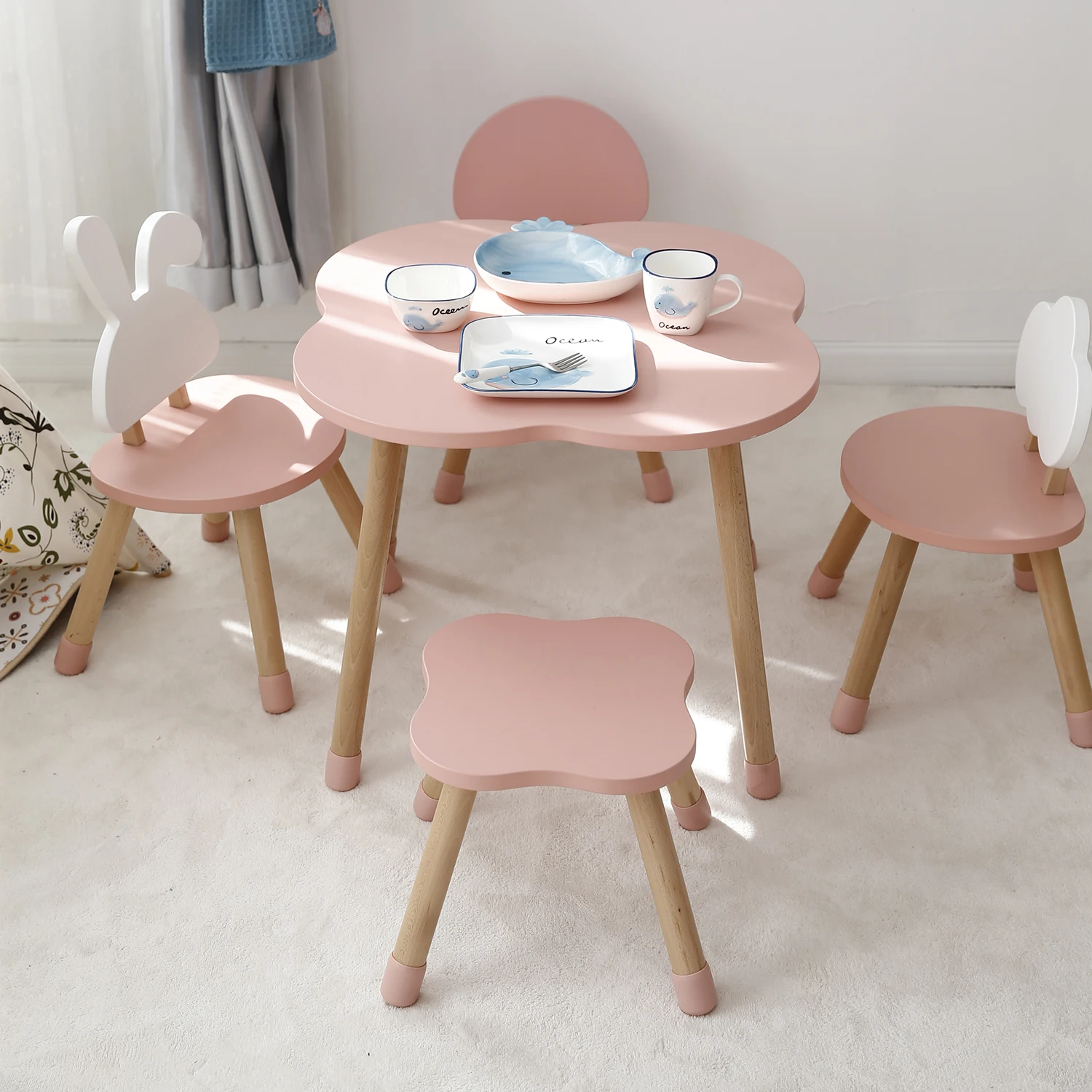 Tonglu 2020 горячая Распродажа детский стол для вечеринки деревянный учебный стол и Набор стульев Мебель для детского сада для детей