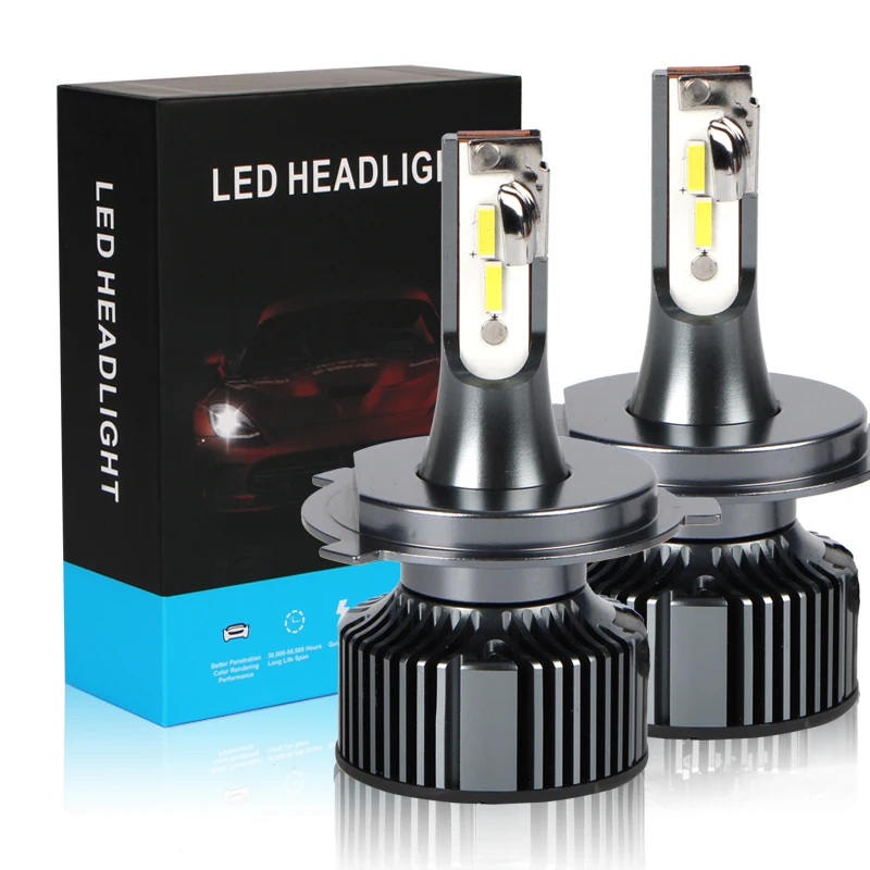 
 Светодиодная лампа H4, встроенная автомобильная фара дальнего и ближнего света H7 H11 9005/HB3, автомобильная светодиодная фара без can-шины  