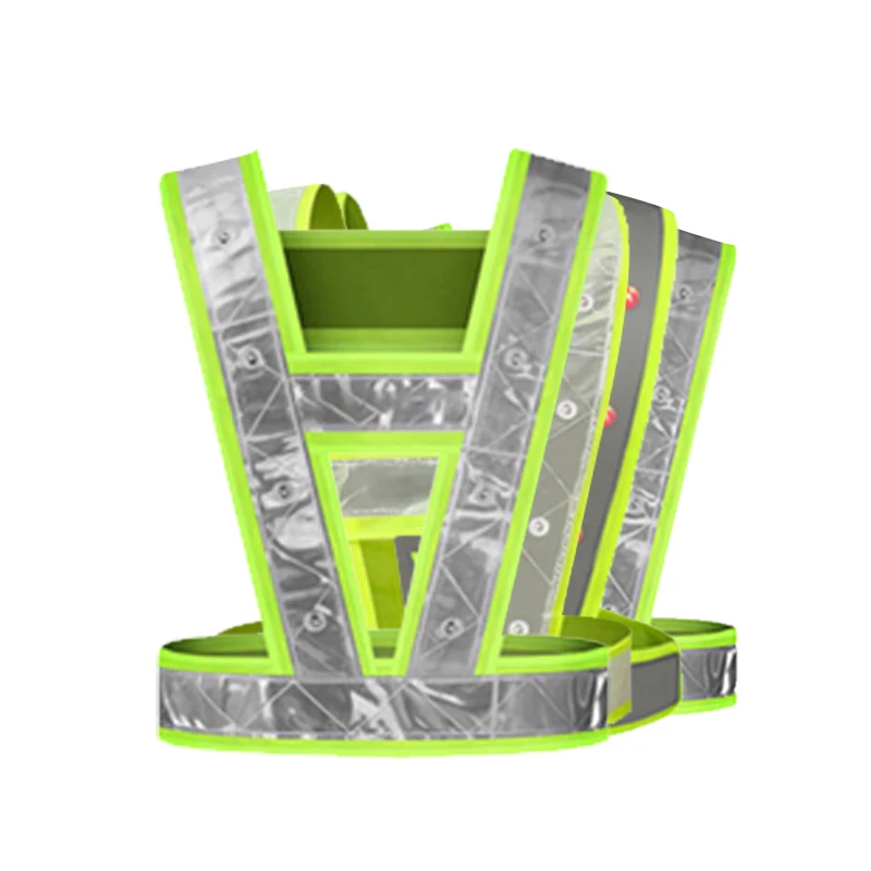 V Shape LED Battery Reflective Belt Cycling Vest Safety Vest High visibility for Traffic Runner Uber Driver