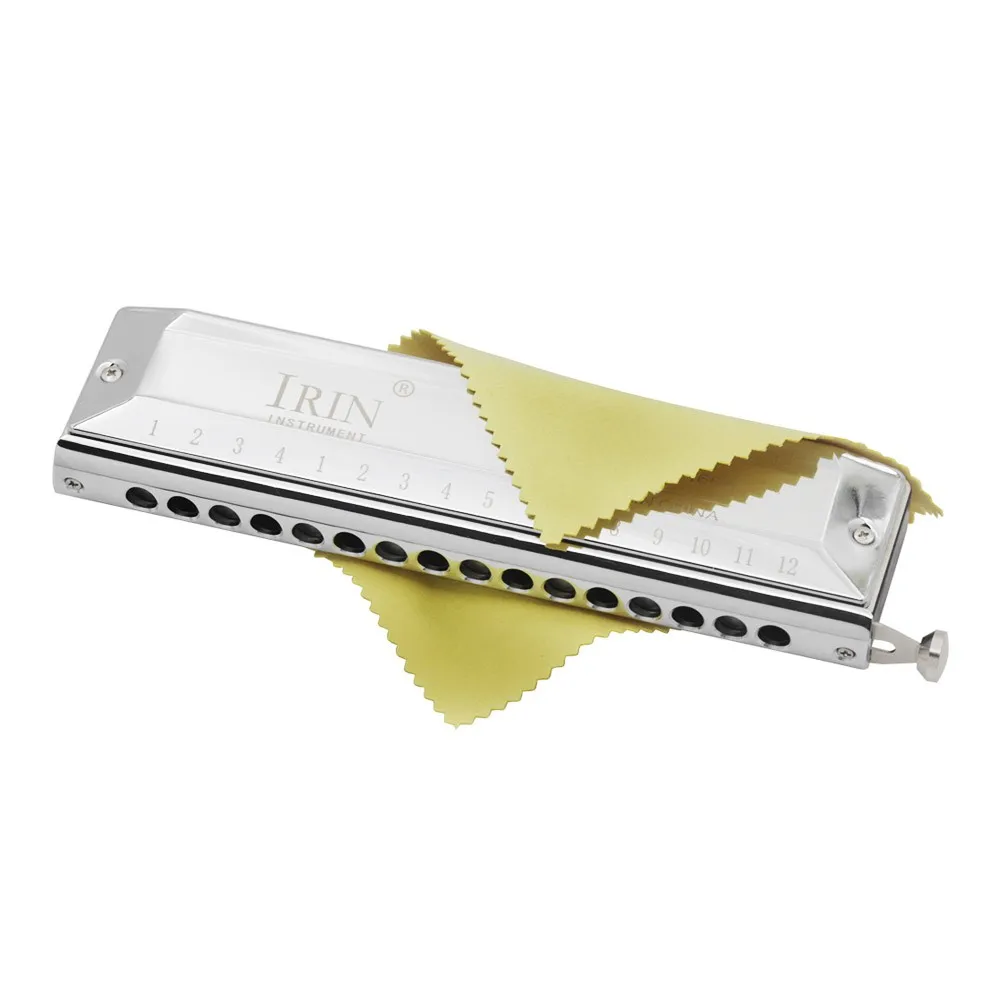 16 Hole 64 Tones Chromatic Harmonica Mouth Organ Key of C Reed Wind Instrument for Beginners Adults Music Lovers with Cleaning C