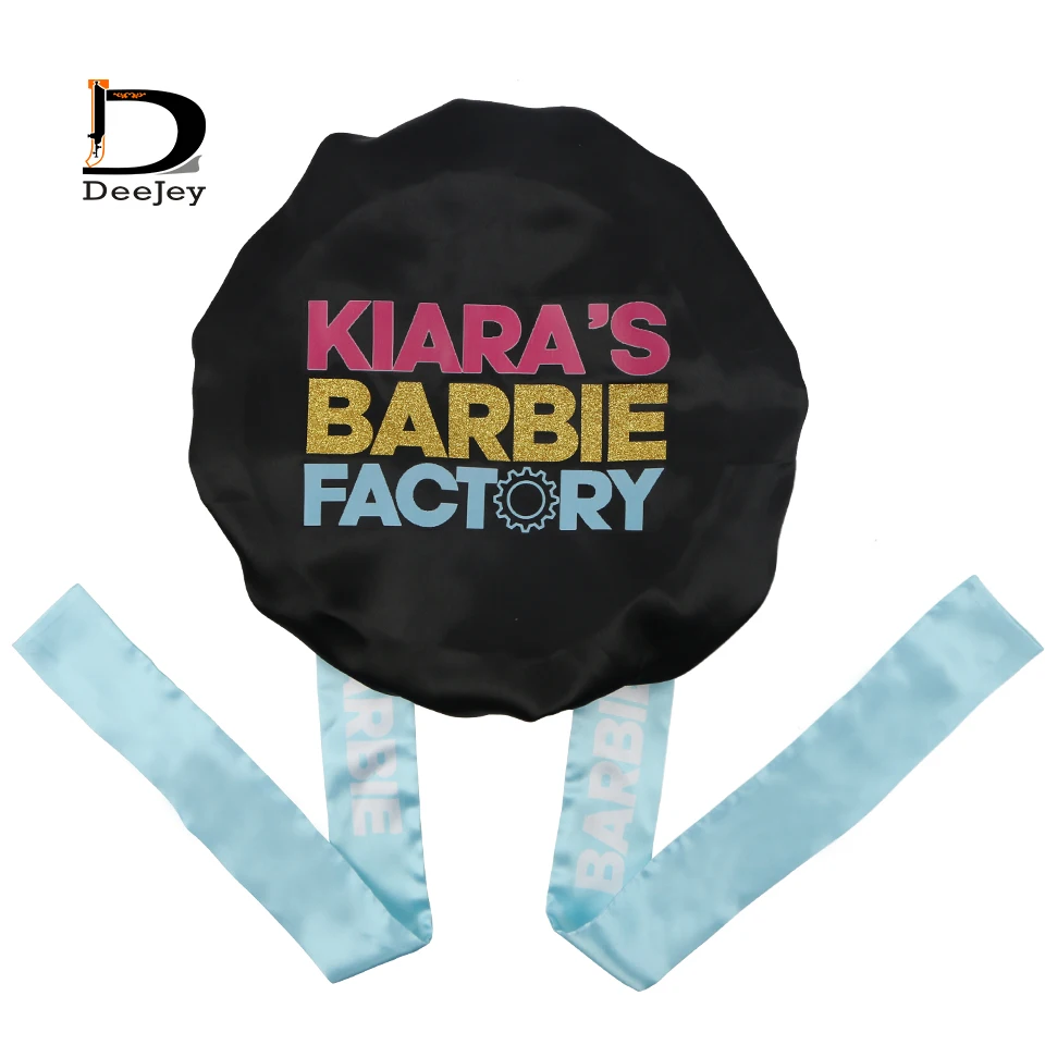 Головной убор с длинной тесьмой и логотипом на заказ, мягкие шляпки для сна и атласные шелковые повязки для волос с завязкой и шарфом, головной убор для сна