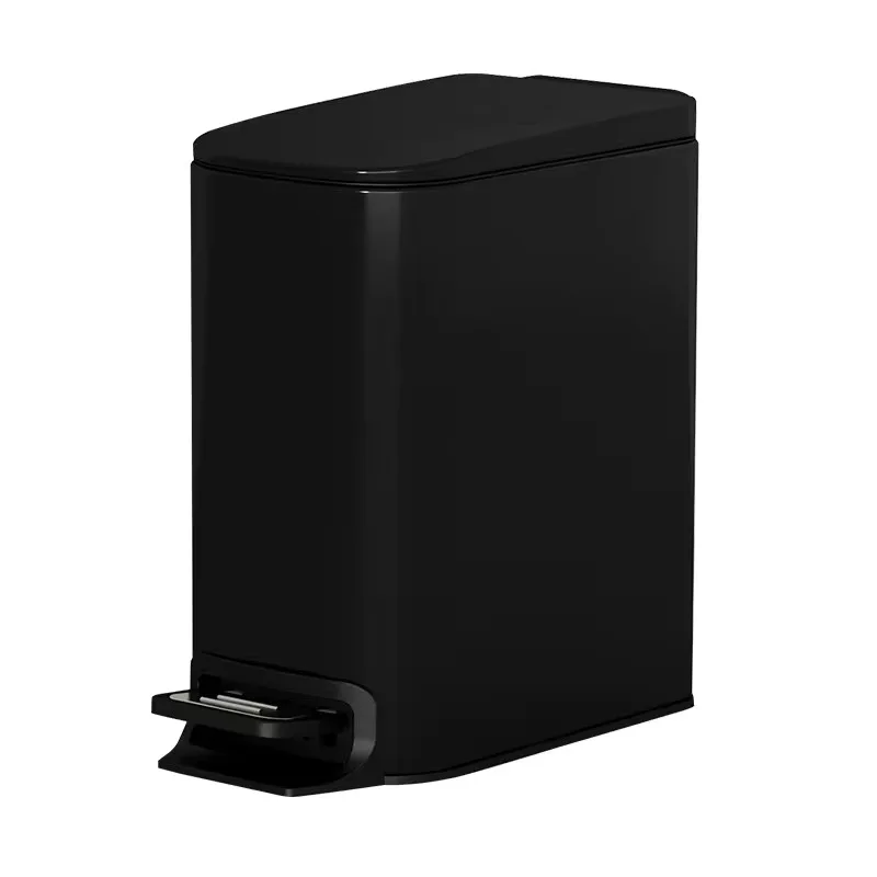 BX customize color 6L rectangular dustbin stainless steel pedal bin trash can waste bin dust bin for bathroom