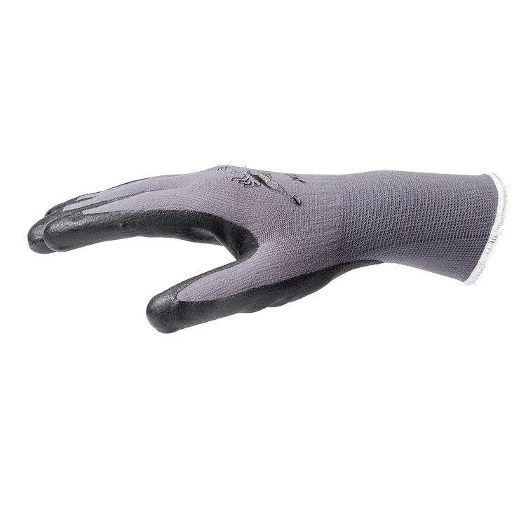  EN388 standard 15 gauge spandex nylon knitted micro foam nitrile gloves assembly