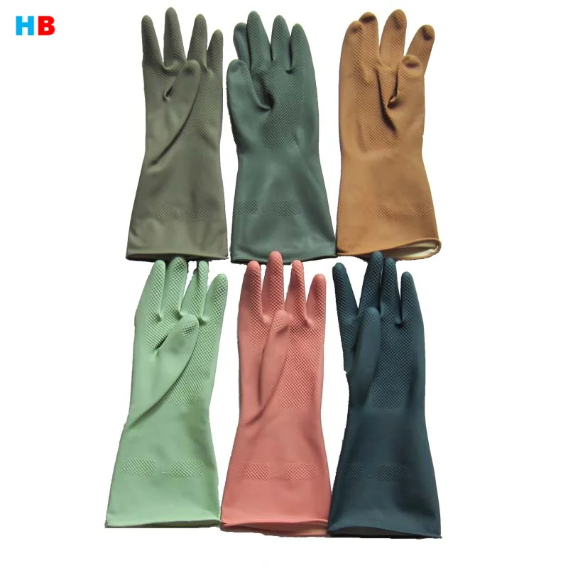 33cm korea 93g L pink  high quality kitchen waterproof gloves  rubber washing hand  glove household cleaning  latex gloves