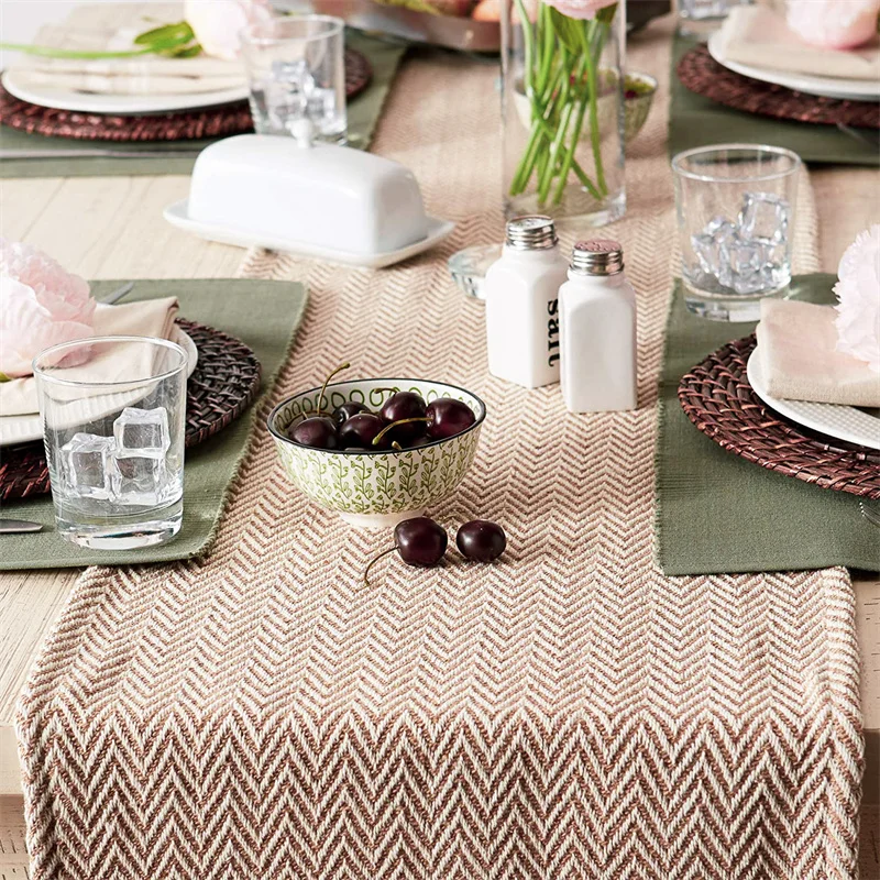 2022 hot selling hand-woven fringed tablecloth Bohemian striped coffee tablecloth