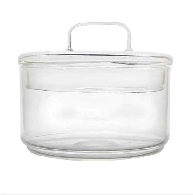 
Nordic ins simple heat resistant glass bowl small fruit dessert salad bowl household snack container 