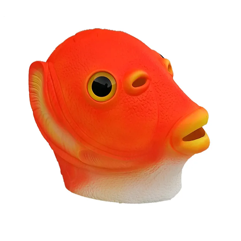 People fish head Mask Animal Half Face Fish Ear Mask for Easter Halloween Party Mardi Gras Costume Accessory party face mask
