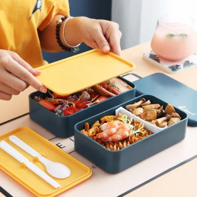Wholesale 1200ml Plastic Bento Tiffin Box New Color Meal Prep Containers for Lunch Preparation