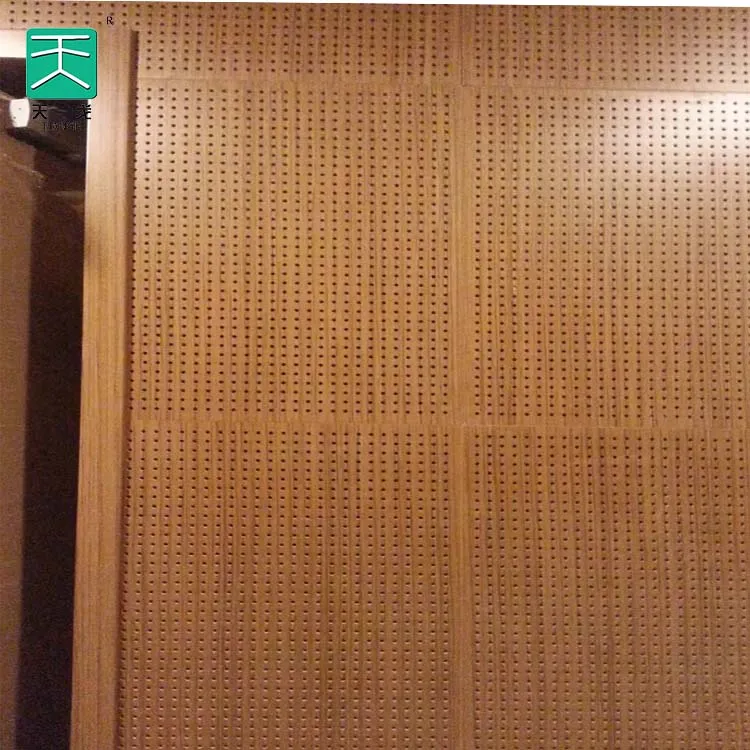 TianGe Wall 1200 X 600 X 14Mm Wood Veneer Mdf Perforated Acoustical Panel For Theater