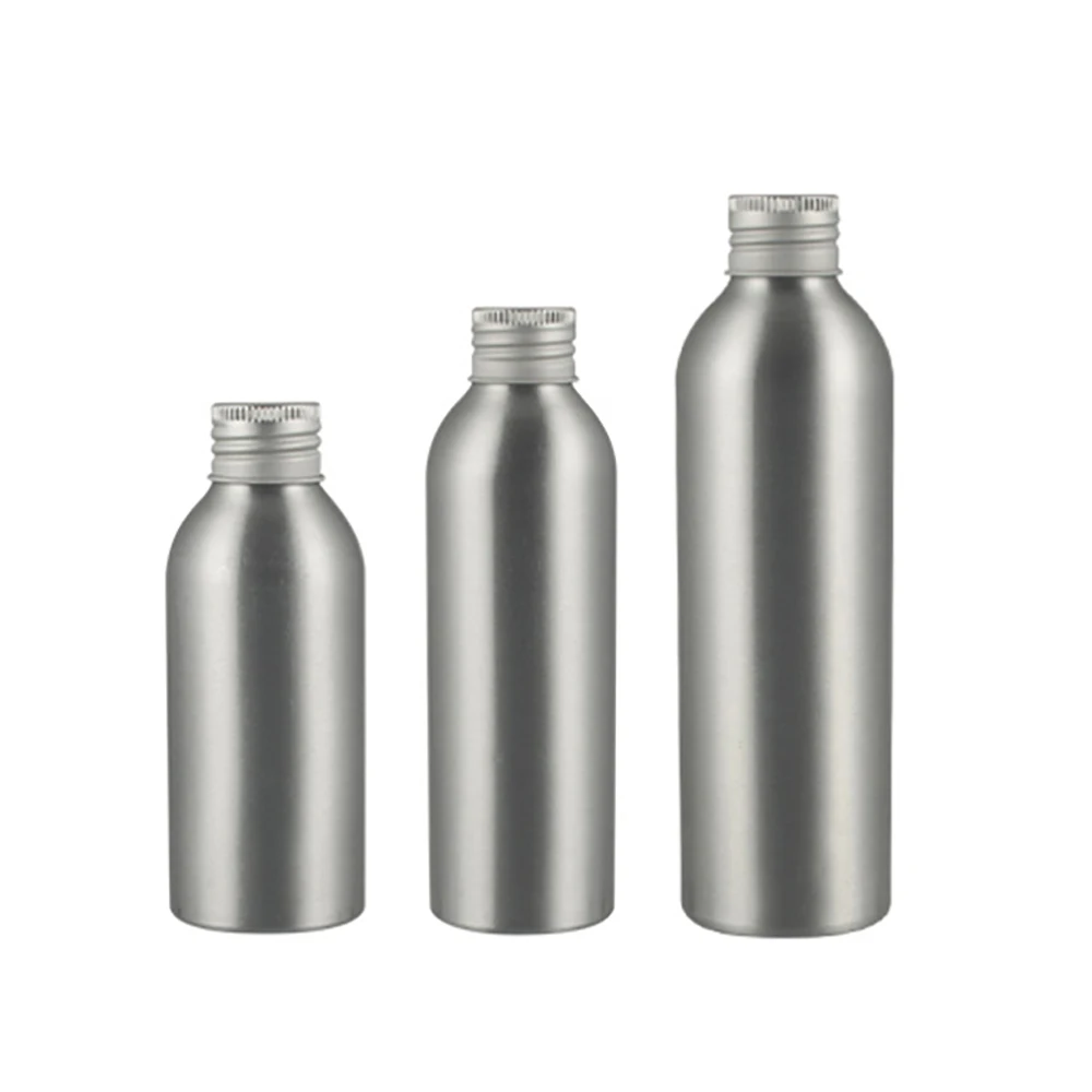 Metal aluminum bottle 40ml 50ml 100ml 120ml 150ml 250ml skin care cream container with lid, aluminum sports water bottle