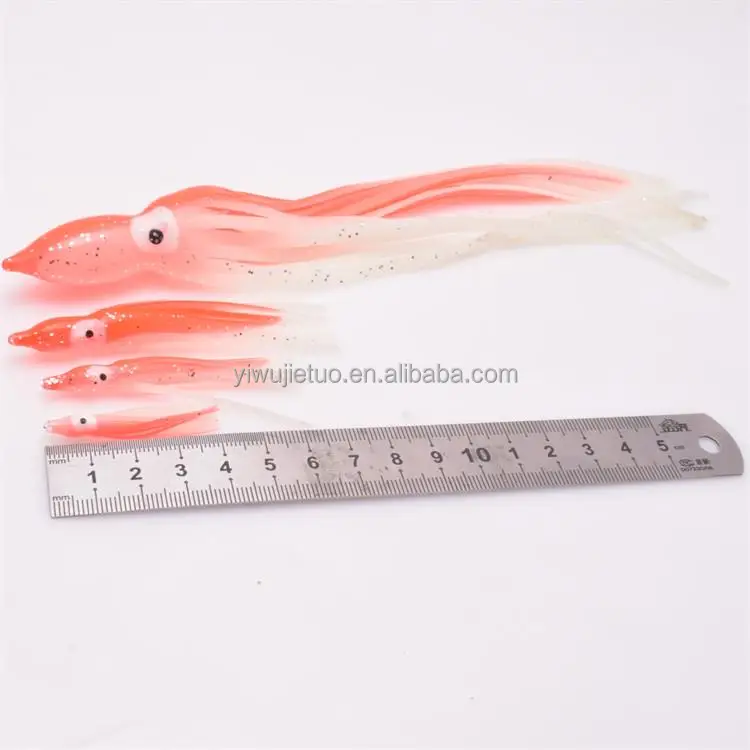 UV Glow soft plastic fishing lure 4cm octopus rubber squid skirt bait fishing underwater