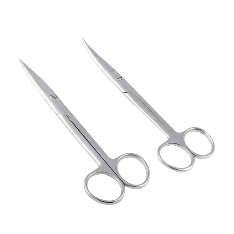 
10 12 18cm Medical surgical supplies sharp Stainless Steel High Quality Straight elbow Operating Scissors Surgical Scissors 