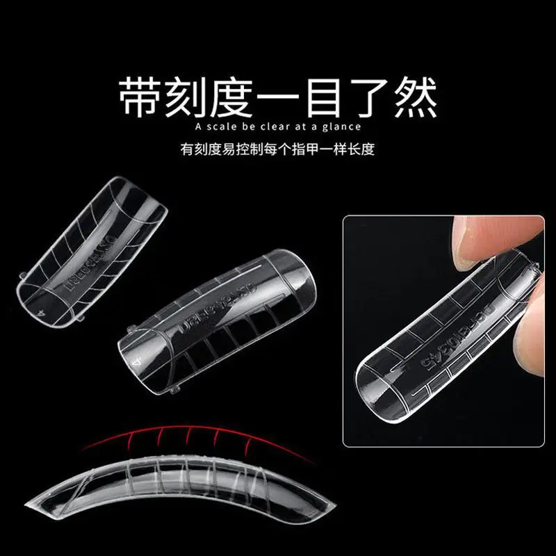 Clear UV Gel Acrylic Nails Mold Artificial Dual Forms System Nail Extension Form Tips Manicure Tool