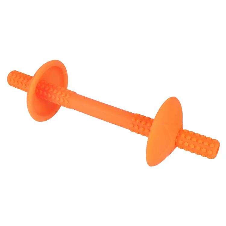 Organic CPC Certified Silicone Hollow Teething Tube with Safety Shields Reliable Teething Toys Soft Teether for Baby 0-12 Months