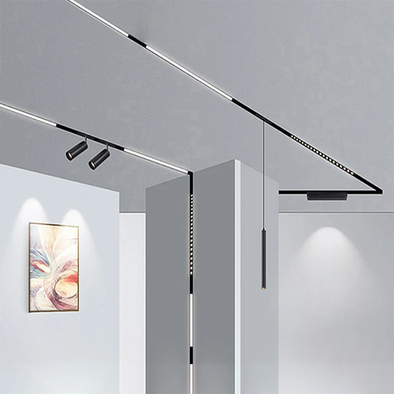 Remote Control Grille spot light Tuya Ziggbe 6w 12w 18W Magnetic Set Pendant Lamp Linear Rail 48V LED Magnetic Track Light