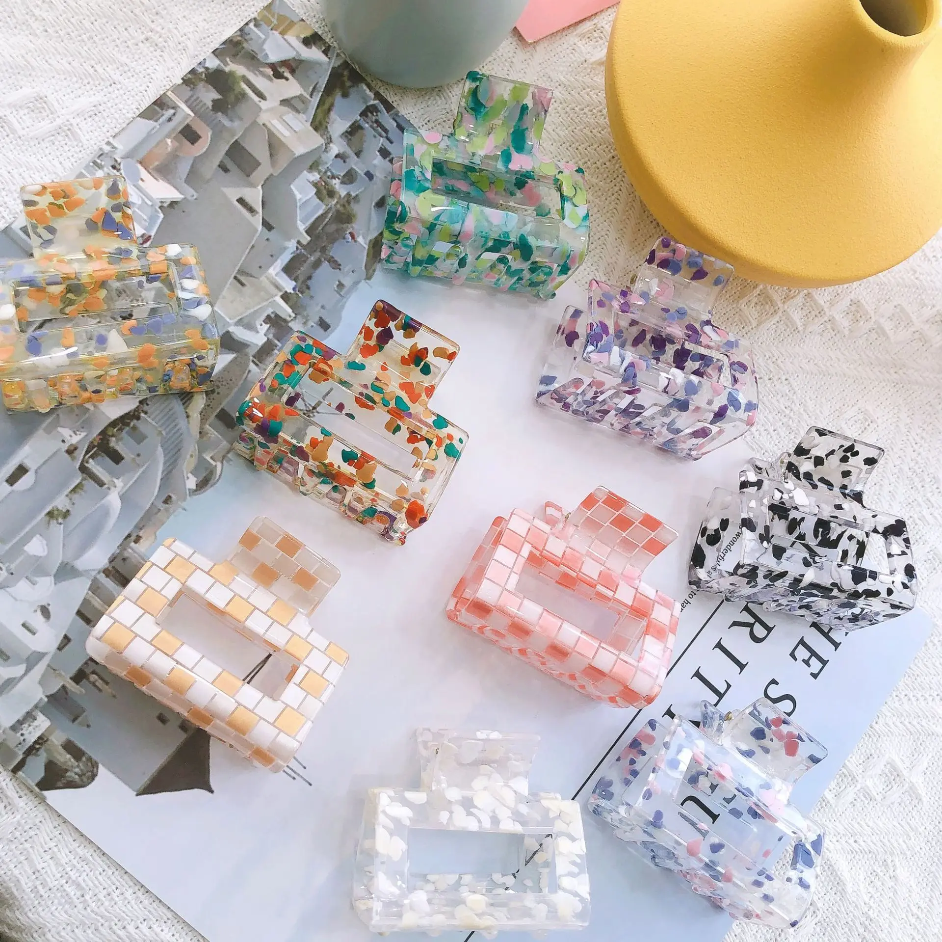 Wholesale products large hair claw clips women korean fashion acetate hair claw