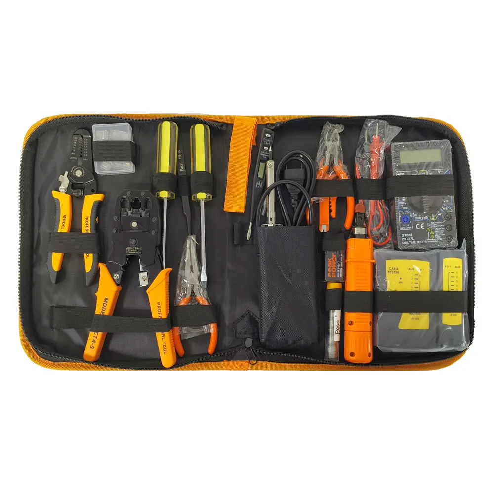11 in 1 pliers Hardware Hand tool set Including Cable Tester Cat6 Cat5e RJ45 RJ11 RJ12 Crimp Network Tool Kit