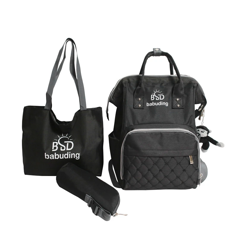 new 3 in 1 Multi-purpose Backpack Zipper Mommy Baby Diaper Bag Set