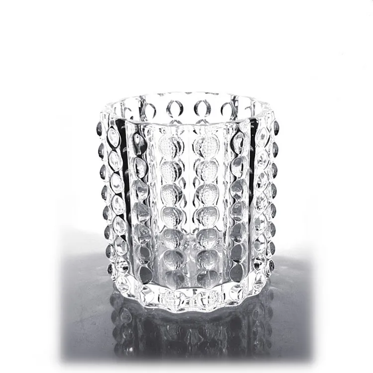 Personalized Tulip Votive Holder Thick Glass Jar For Candle