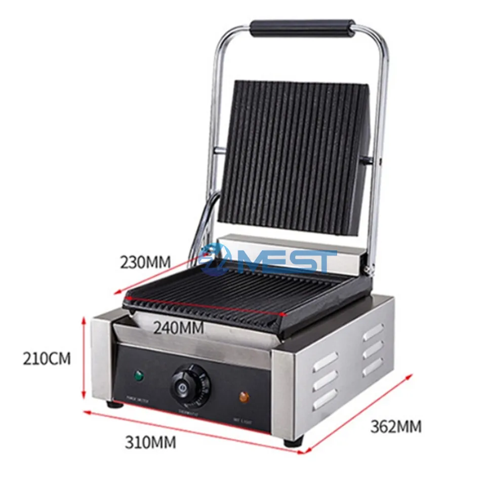 High Quality Commercial Desktop Grill Electric Sandwich Panini Maker Machine Double Plate Steak Frying Machine With CE For Sale