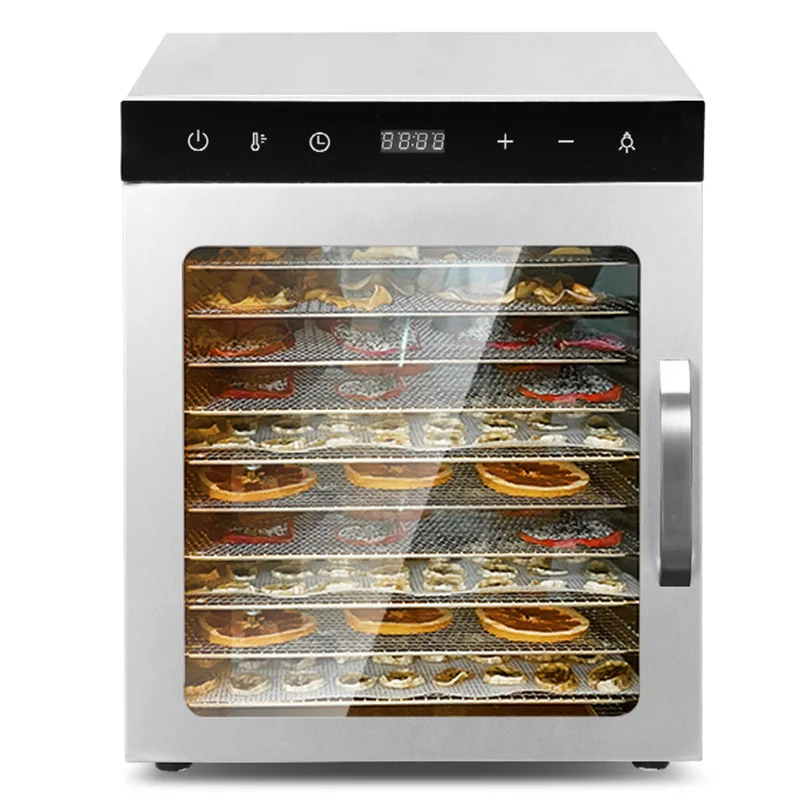 New Household 10 Trays Double Layers Stainless Steel Fruit Snacks Dryer Food Dehydrator Machine