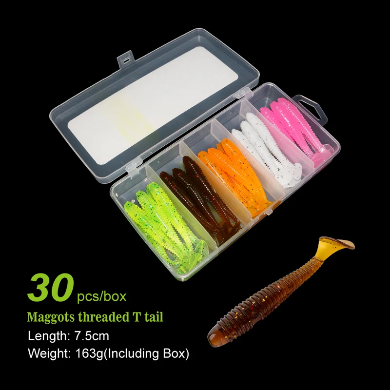 Sportpro Fishing Soft Lure Kit T shaped tail Senko Worm Japanese Soft Bait Soft Fishing Lures Kit