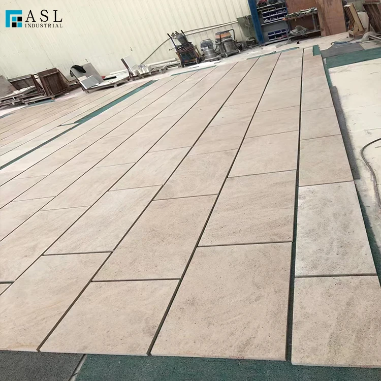 Limestone Tile Flamed Lime Stone Price French Pattern Paving for Outdoor Decoration