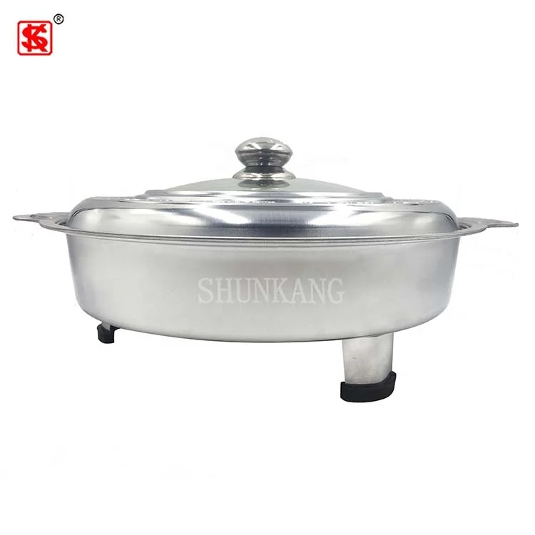 Hotel Stainless Steel buffet serving dish cheap Round chafing dish with lid