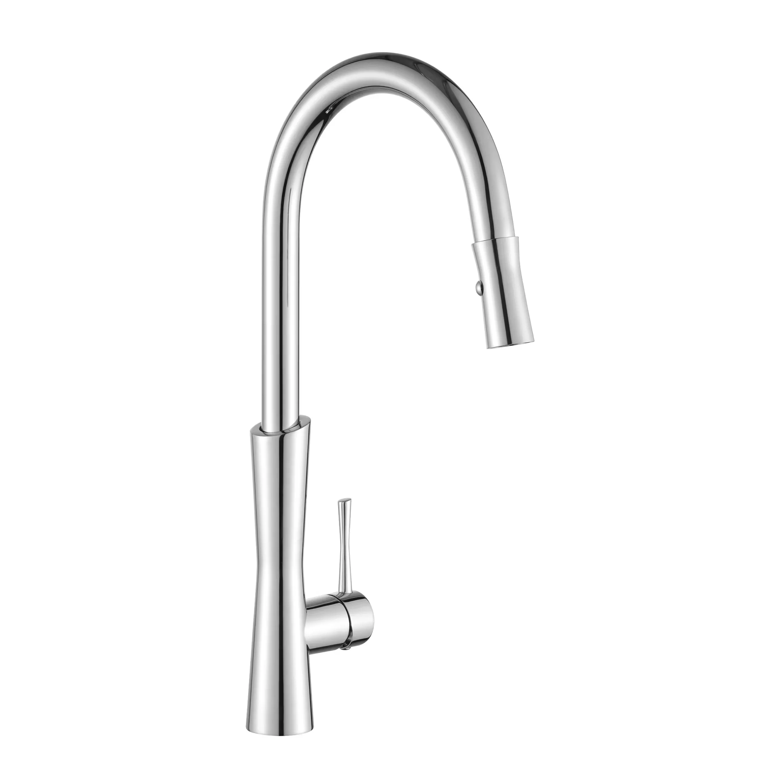 Lusa Black+Red Kitchen Hot and Cold Faucet with Pull Sink Accessory Single-Hole Installation Kitchen Faucet