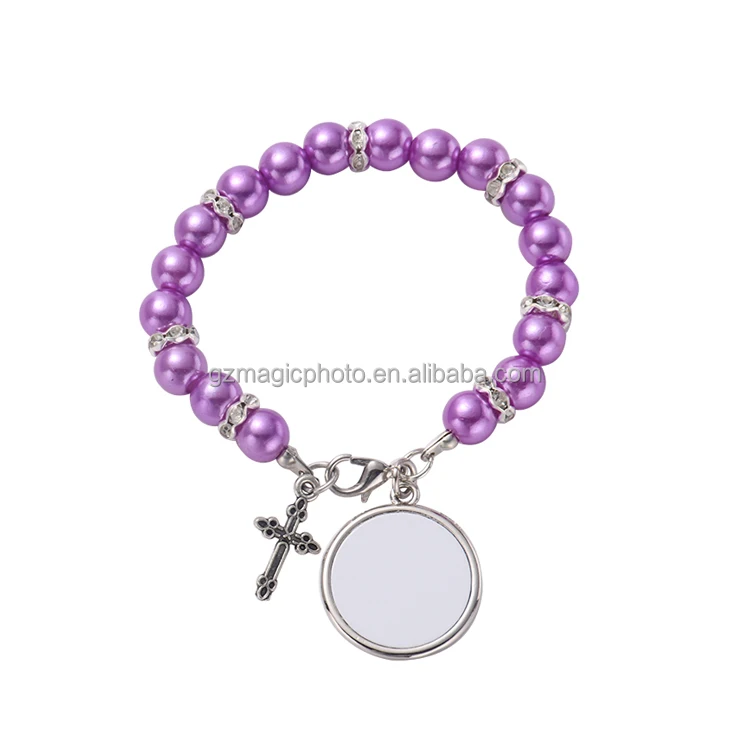 Custom Photo Rosary Bead Bracelet Sublimation Rosary Bracelet