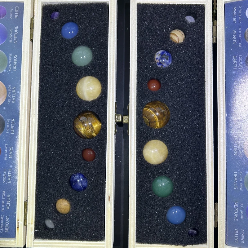 Hot Selling Nine Planets Box Healing Energy Crystal Spheres Balls For Meditation