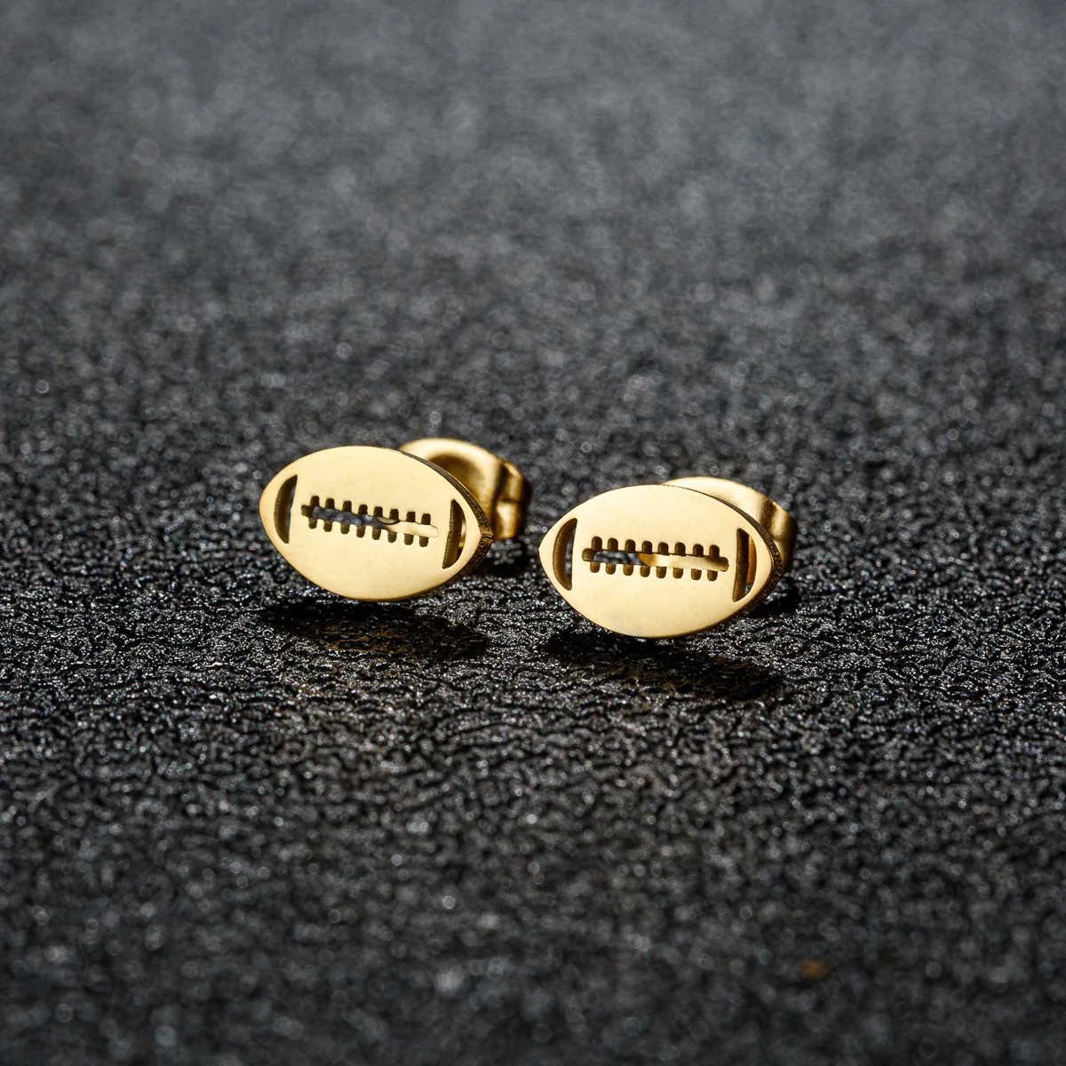 American Football Earrings Stainless Steel Fashion Sports Jewelry Non Allergic Non Fading Gold Plated Baseball Ear Accessories
