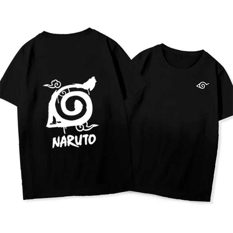 
 Футболка с коротким рукавом и принтом аниме Наруто, летняя повседневная хлопковая футболка унисекс, оптовая продажа  
