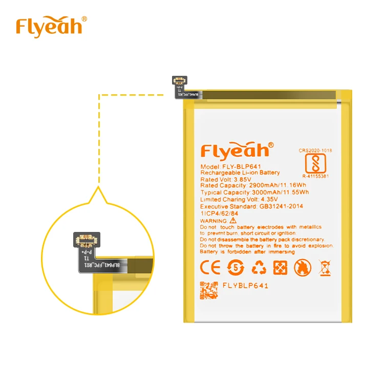  Стандартная батарея для мобильного телефона с реальной емкостью FLYEAH Oppo BLP641 A71 2900