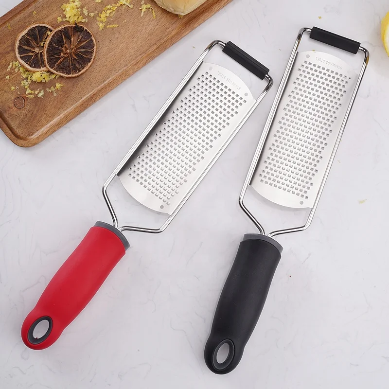 
Homeware Kitchen Gadgets Stainless Steel Flat Cheese Grater With TPR Handle 