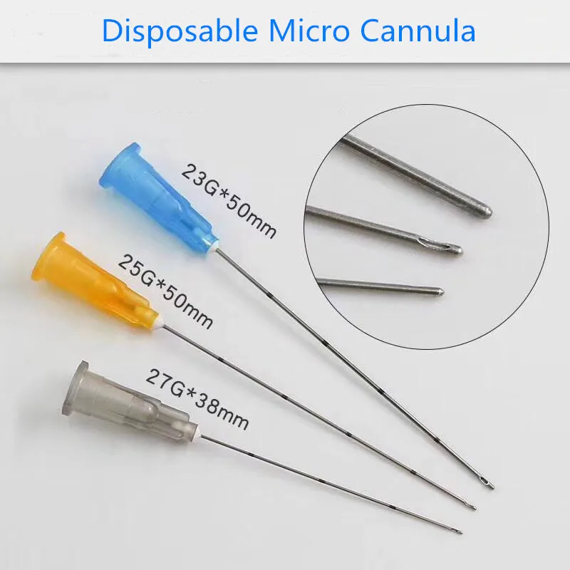 Disposable 25G 23G 22G dermal filler needle types of cannula