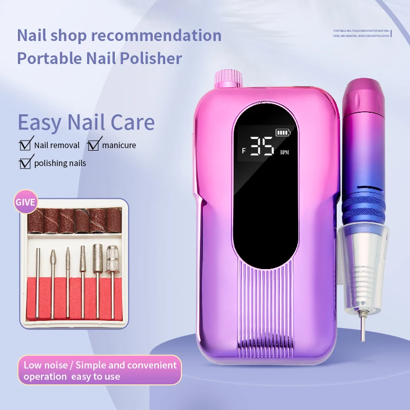 IKSBEAUTY 35000 RPM Professionnels Nail Drill Manicure Machine Polisher Tools E File Nail Drill 25W Stainless Steel 15 * 8 * 3cm