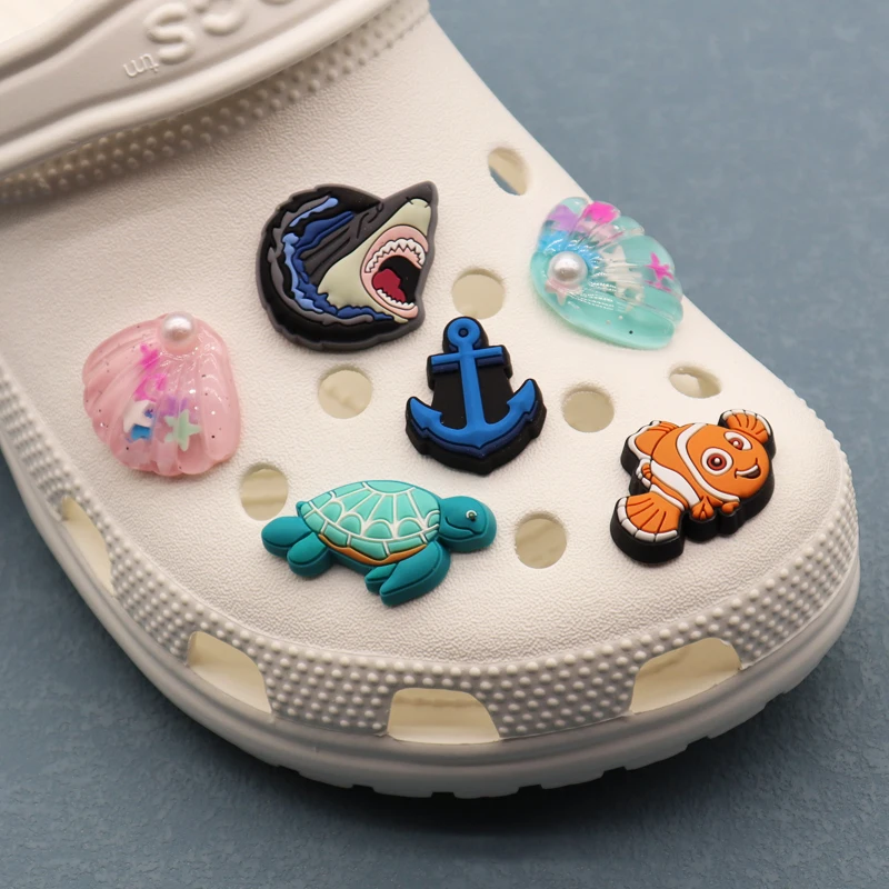 wholesale rubber 3D marine animal Shoe Charms shoes accessories Decorations turtle croc charm