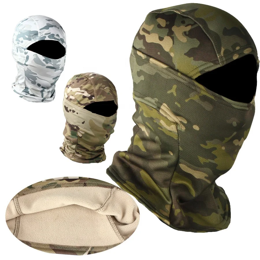 YAKEDA Winter custom logo black camouflage ocp tactical fashion ski thermal fleece one hole hood face balaclava mask (1600366461362)