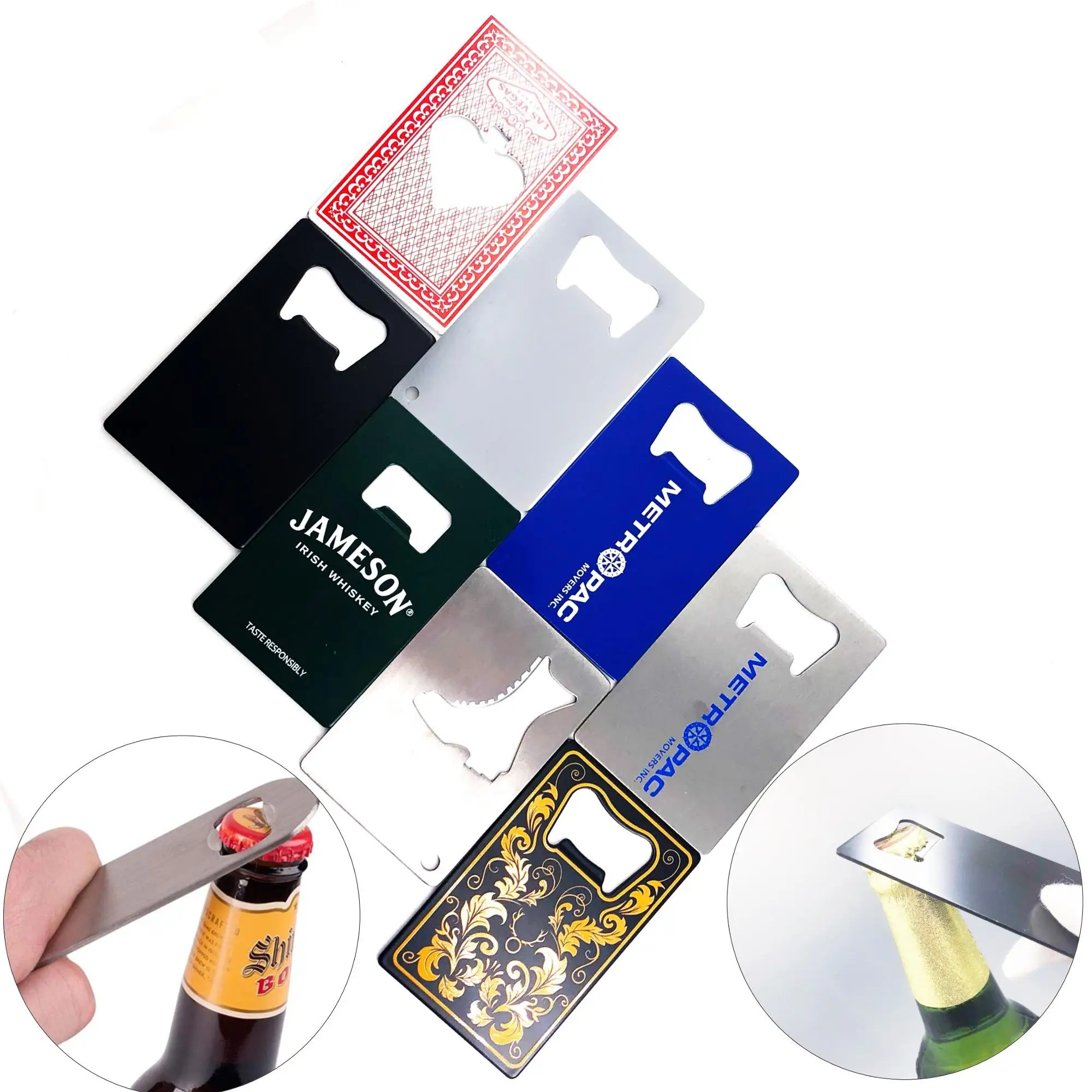 Wholesale Cheap Price!Custom bottle opener,stainless steel beer opener credit card shape,wall mount bottle opener
