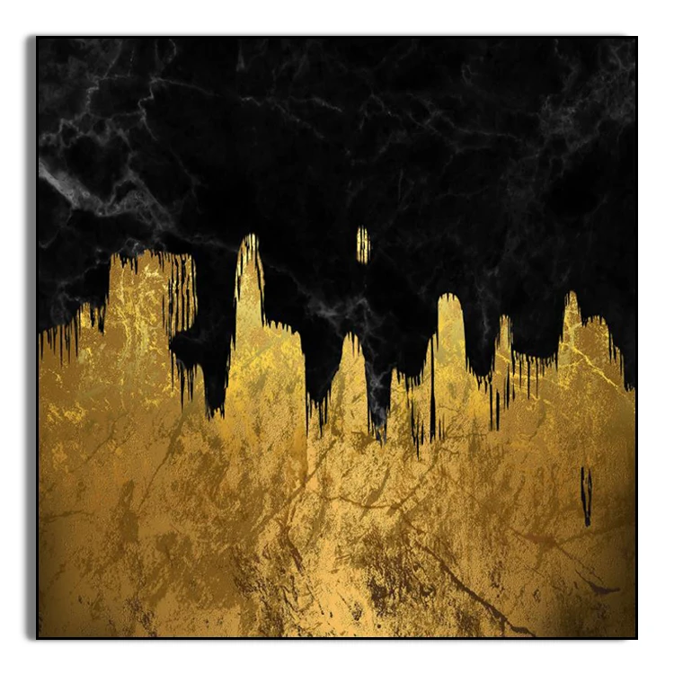 Abstract gold foil Oil Painting Handmade Arts on canvas Wall Seascape Stormy  Modern Home Hotel Decor Gifts Crafts
