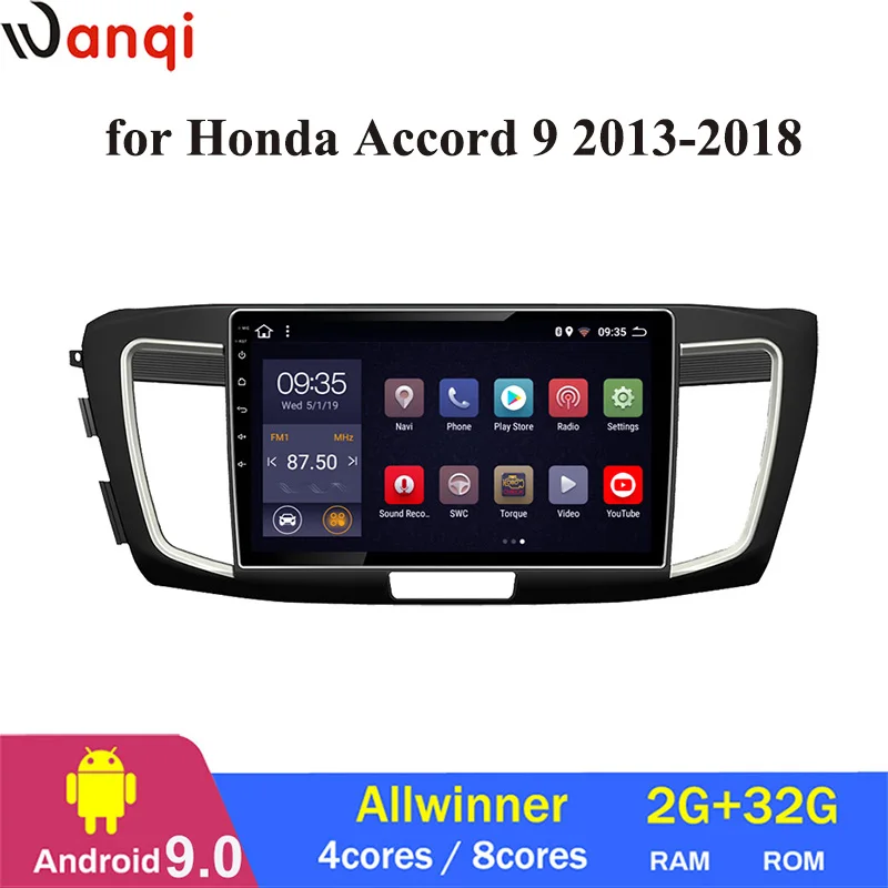Wanqi 10 1 дюймов 4/8 ядер Android 12 Автомобильный dvd мультимедийный плеер Радио Видео Стерео навигационная аудиосистема Для Honda Accord