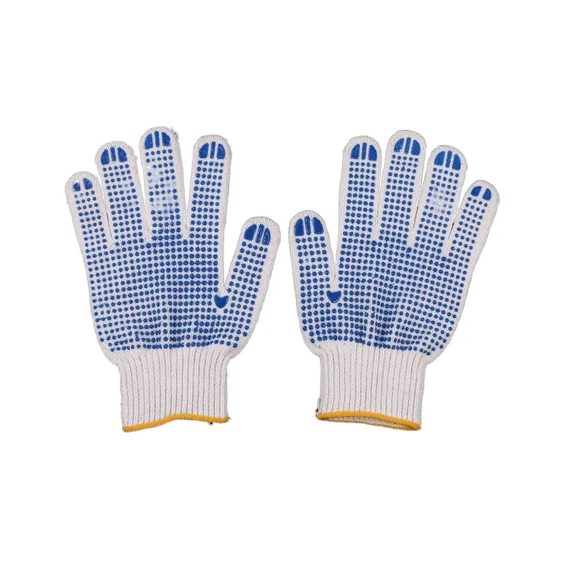 Factory Direct Sales Rubber Cotton Dotted Gloves Factory Supplier Safety Dots Knitted Gloves for Construction