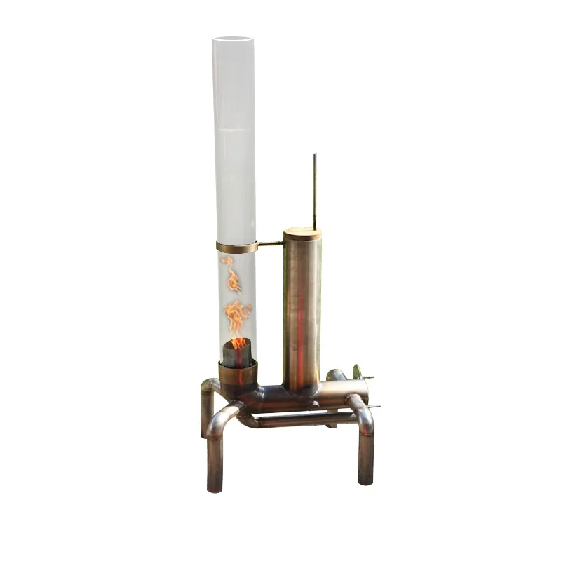 Garden Freestanding Outdoor Wood Pill Fire Torch Outdoor Rocket Stove with Glass Tube
