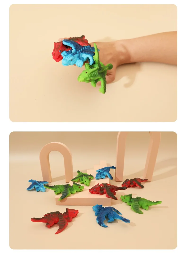 2024 New Hot sell decompression toy Elastic Flying Finger Dinosaur Catapult Launch Dinosaur decompression toy
