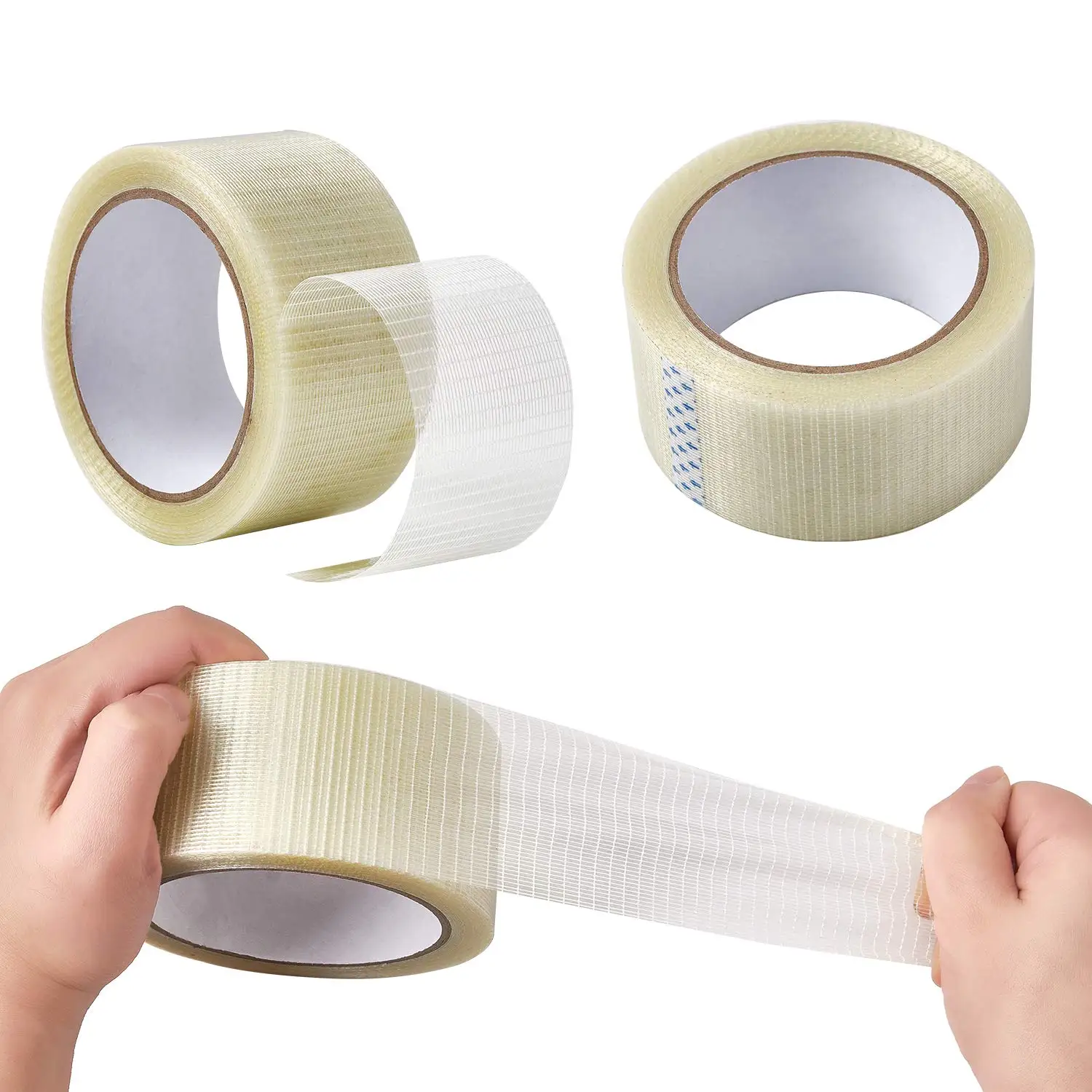Solvent glue Packing Strapping Fiber Reinforced no residue Seal cross filament tape
