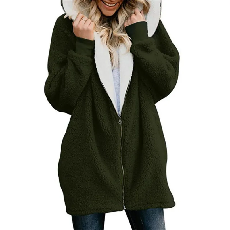 Lamb velvet hooded women long winter jacket 2021 autumn and winter new plus size 5XL warm outwear coat female