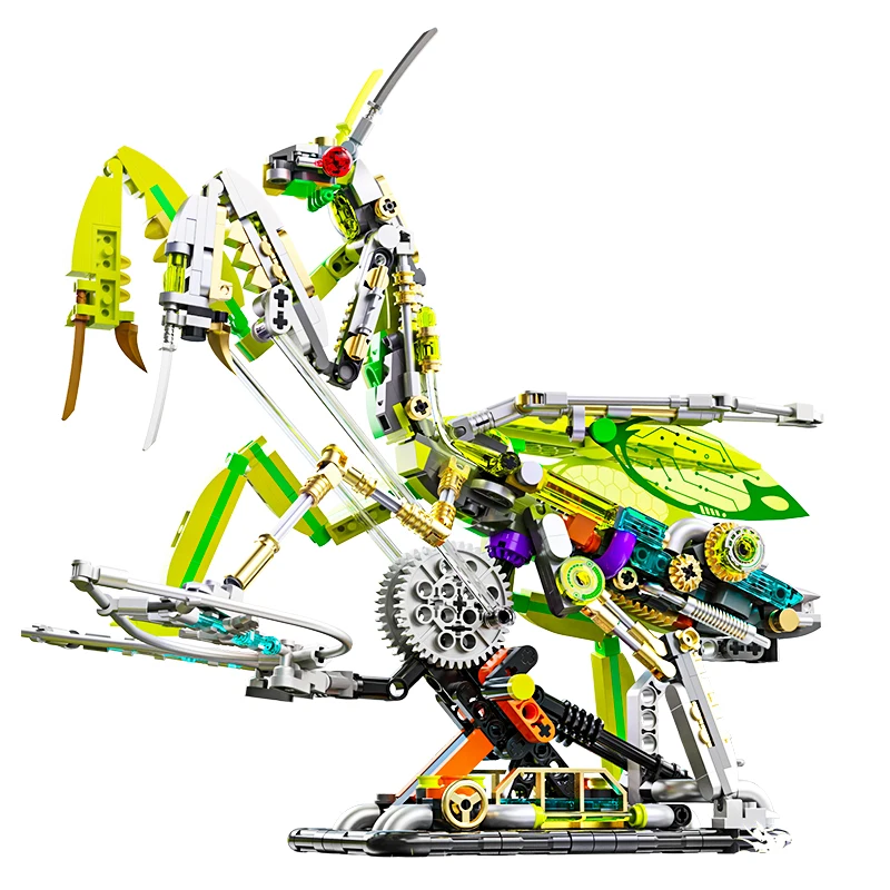 686PCS Machinery Mechanical Mantis MOC Puzzle Bricks Assembled Building Blocks Set Action Figures Children Toys 13055